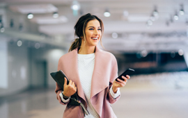 Woman in parking garage