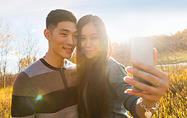 Couple taking a selfie